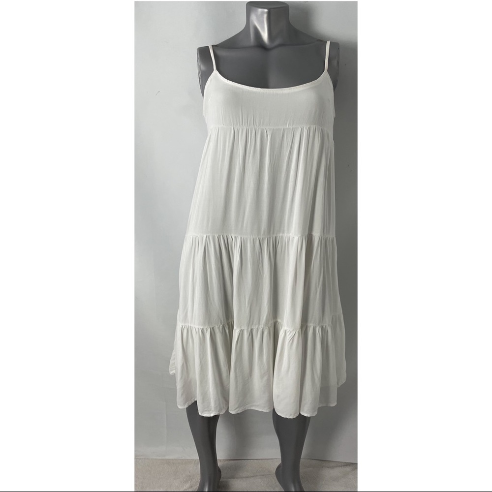 spaghetti strap Tiered white baby doll dress Sz M